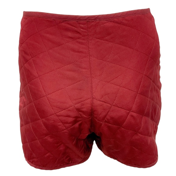 CHRISTIAN DIOR BURGUNDY QUILTED MATELASSE SILK SHORTS WITH BEE EMBROIDERY - Picture 3 of 6